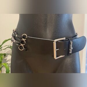 Vintage Baby Phat Black Belt with Silver Accents, Size Sm/Med